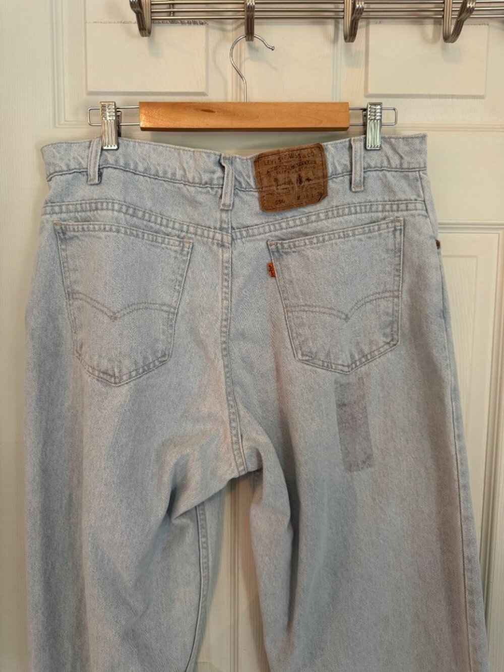 Levi's 550 Vintage Made in the USA Relaxed Fit Light Wash Jeans Men's 38 X 36 - Picture 7 of 12